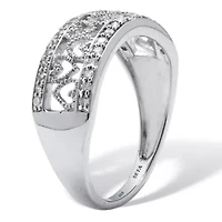 .25 TCW Diamond Sterling Silver Interchanging Heart Promise Ring