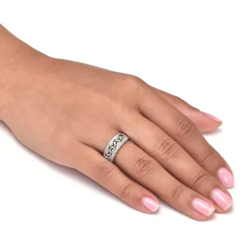 .25 TCW Diamond Sterling Silver Interchanging Heart Promise Ring