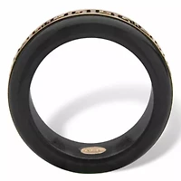 Genuine Black Jade Solid 10k Yellow Gold "Greek Key" Ring