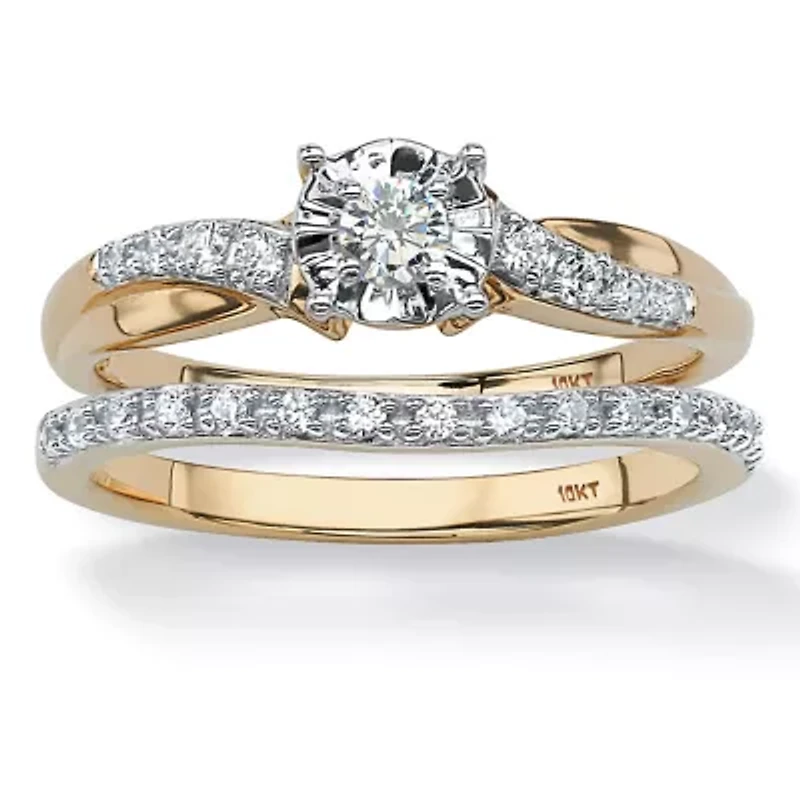 1/4 TCW Round Diamond Two-Piece Bridal Set 10K Gold