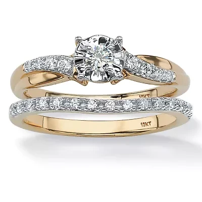 1/4 TCW Round Diamond Two-Piece Bridal Set 10K Gold