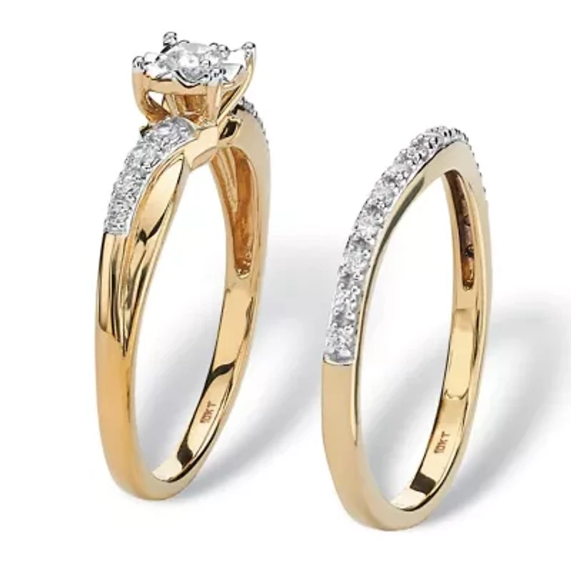 1/4 TCW Round Diamond Two-Piece Bridal Set 10K Gold