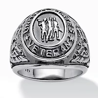 Men's Veteran Signet Ring Stainless Steel