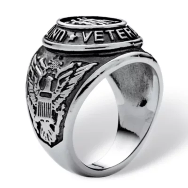 Men's Veteran Signet Ring Stainless Steel