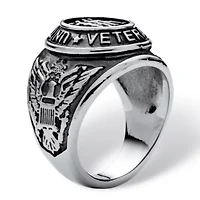 Men's Veteran Signet Ring Stainless Steel