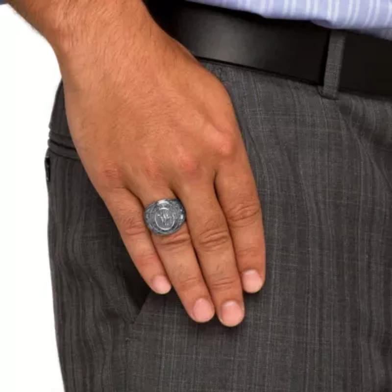 Men's Veteran Signet Ring Stainless Steel