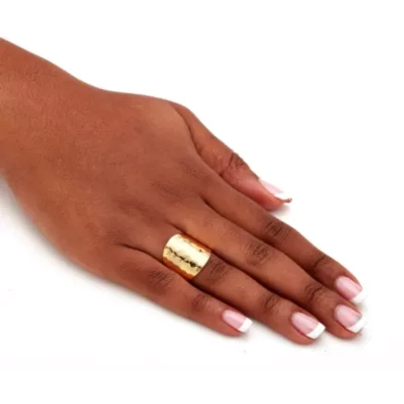 Gold-Plated Sterling Silver Hammered-Style Cigar Band