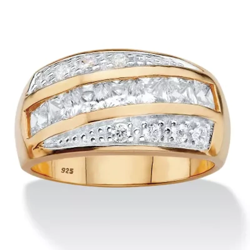 Men's 1.32 Cttw. Cubic Zirconia 14k Gold-plated Sterling Silver Channel Ring