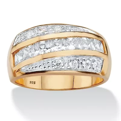 Men's 1.32 Cttw. Cubic Zirconia 14k Gold-plated Sterling Silver Channel Ring