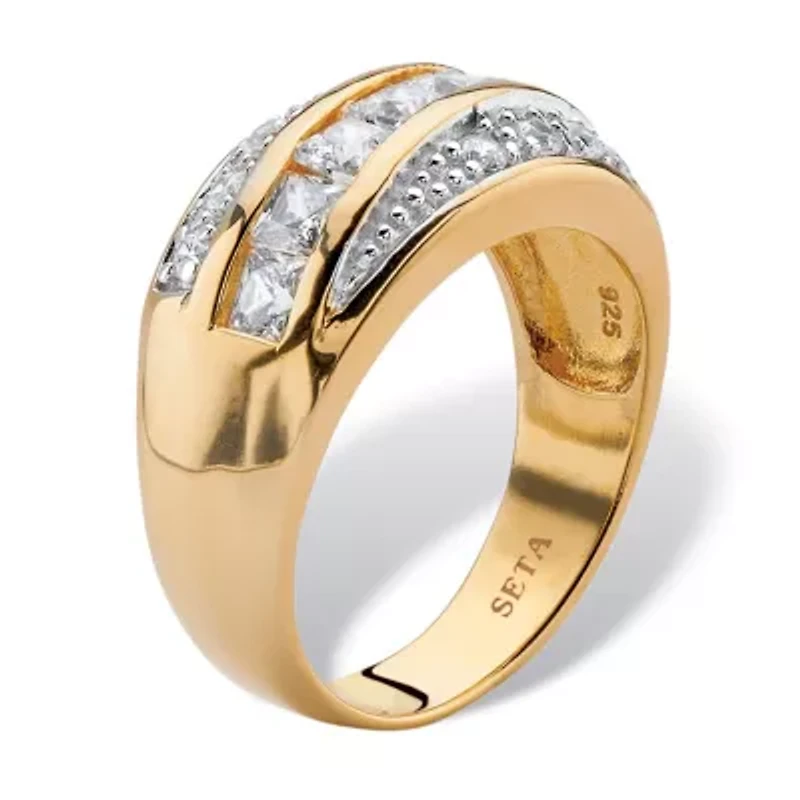 Men's 1.32 Cttw. Cubic Zirconia 14k Gold-plated Sterling Silver Channel Ring