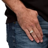 Men's 1.50 TCW Round Cubic Zirconia Two-Tone Ring Yellow Gold-Plated