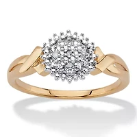 Diamond Accent Round Two-Tone Gold-Plated Cluster Ring