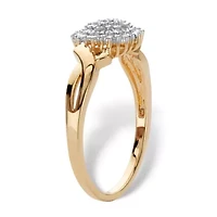 Diamond Accent Round Two-Tone Gold-Plated Cluster Ring
