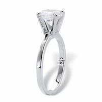 Lab Created 1.85 Cttw. White Sapphire Platinum-plated Silver Engagement Ring