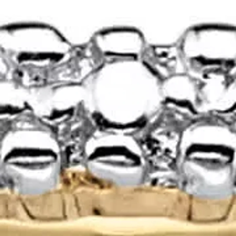 Diamond Accent Yellow Gold-Plated 3-Piece Stack Ring Eternity Band Set