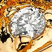 Men's Cubic Zirconia Gold-Plated Black Enamel-Finish American Eagle Ring