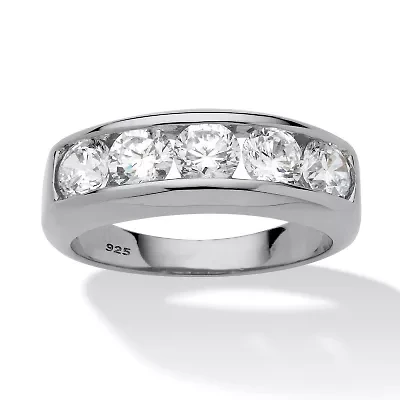 Men's 2.50 TCW Cubic Zirconia Ring Platinum-plated Sterling Silver