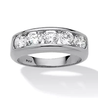 Men's 2.50 TCW Cubic Zirconia Ring Platinum-plated Sterling Silver