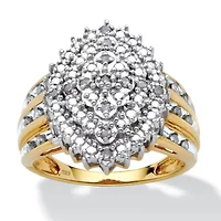 3/8 TCW Diamond Marquise-Shaped Ring 18k Yellow Gold-plated Sterling Silver