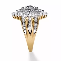 3/8 TCW Diamond Marquise-Shaped Ring 18k Yellow Gold-plated Sterling Silver