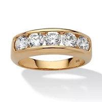 Men's 2.50 TCW CZ Wedding Band Gold-Plated Sterling Silver