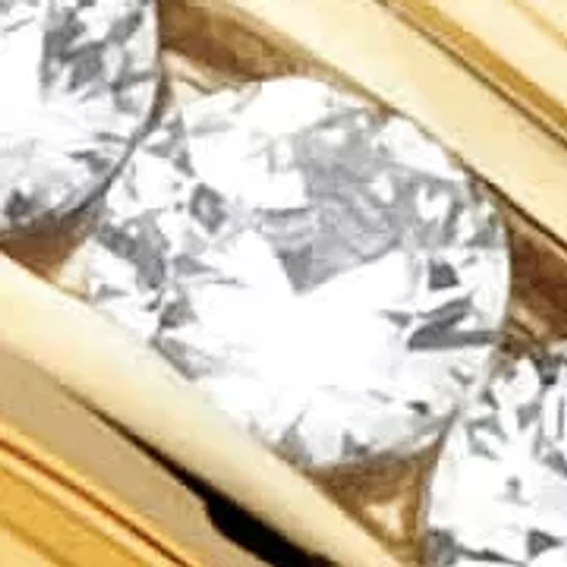 Men's .50 TCW Cubic Zirconia Diagonal Rng Gold-Plated Sterling Silver