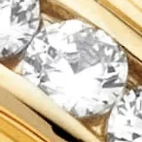 Men's .50 TCW Cubic Zirconia Diagonal Rng Gold-Plated Sterling Silver