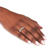 1.66 TCW Round Cut Genuine Blue Topaz Sterling Silver Ring