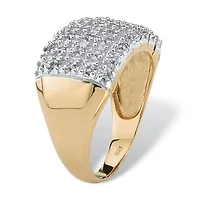 1/6 TCW Diamond Cluster Ring 18k Yellow Gold-plated Sterling Silver