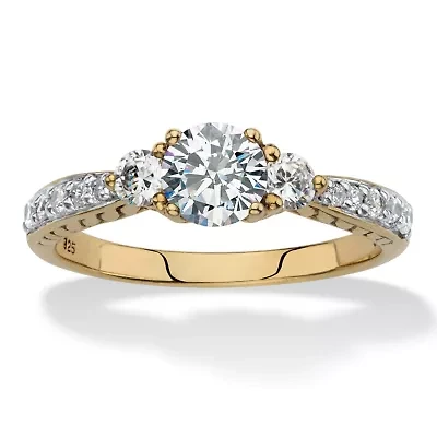 Lab Created 1.45 Cttw. 18k Gold-plated Sterling Silver White Sapphire Promise Ring
