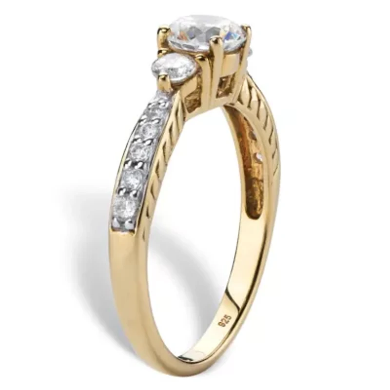 Lab Created 1.45 Cttw. 18k Gold-plated Sterling Silver White Sapphire Promise Ring