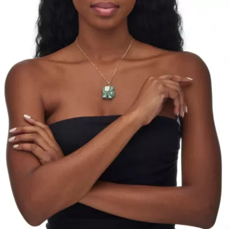 Genuine Jade 14k Gold Good Fortune Elephant Pendant