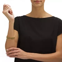 20 TCW Smoky Quartz Tennis Bracelet in Yellow Gold-Plated 7.25"