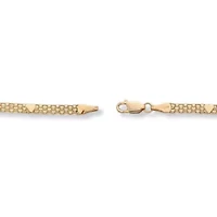 Solid 10k Yellow Gold Bismark-Link Heart Bracelet 7.25"