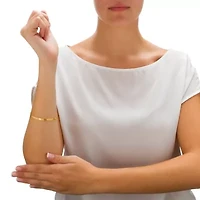 Solid 10k Yellow Gold Bismark-Link Heart Bracelet 7.25"