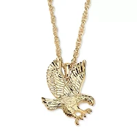 Men's Eagle Pendant and Chain in Yellow Goldtone 24"