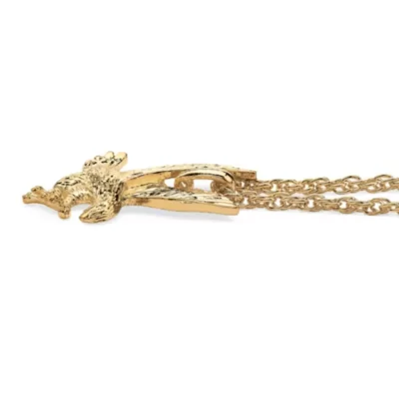 Men's Eagle Pendant and Chain in Yellow Goldtone 24"