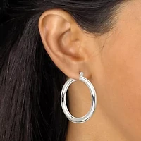 3 Pair Hoop Earrings Set in .925 Sterling Silver