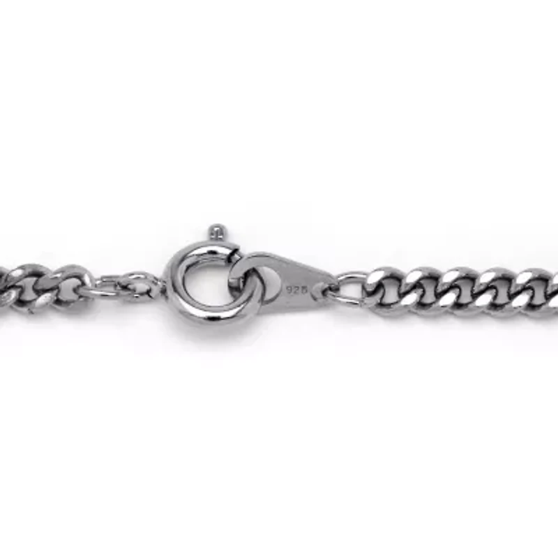 Cross Pendant in .925 Sterling Silver with Stainless Steel Chain 24"