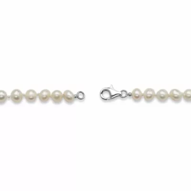 3 Piece Cultured Freshwater Pearl Necklace Bracelet and Earrings Set .925 Silver