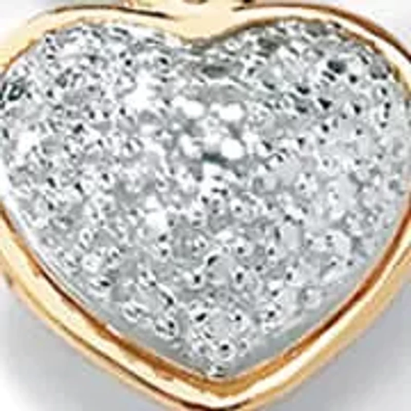 Diamond Accent Heart Charm Bracelet in Gold-Plated Sterling Silver