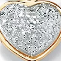 Diamond Accent Heart Charm Bracelet in Gold-Plated Sterling Silver