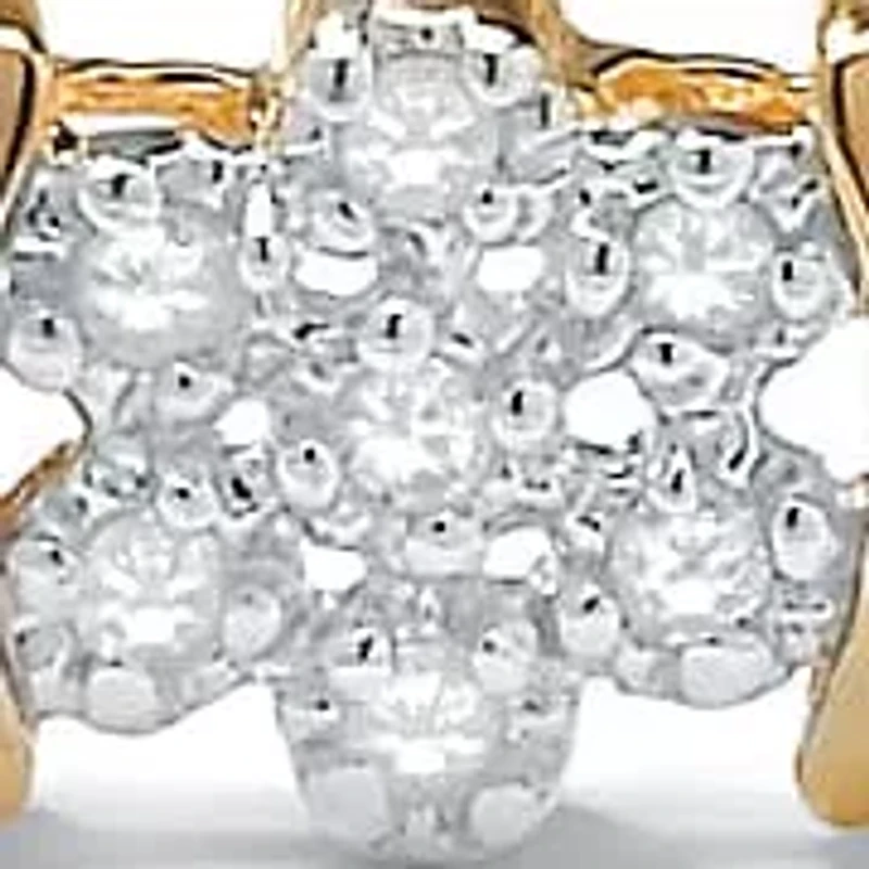 1/4 TCW Diamond Flower Tennis Bracelet in 14k Gold-plated Sterling Silver