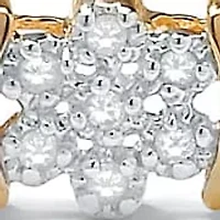 1/4 TCW Diamond Flower Tennis Bracelet in 14k Gold-plated Sterling Silver