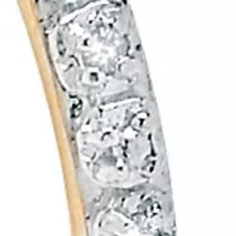 1/10 Cttw. Round Diamond Accented Hoop Earrings 14k Gold-plated Sterling Silver