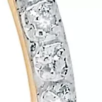 1/10 Cttw. Round Diamond Accented Hoop Earrings 14k Gold-plated Sterling Silver