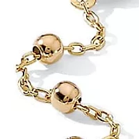 Rosary Style Necklace in Gold-Plated Sterling Silver