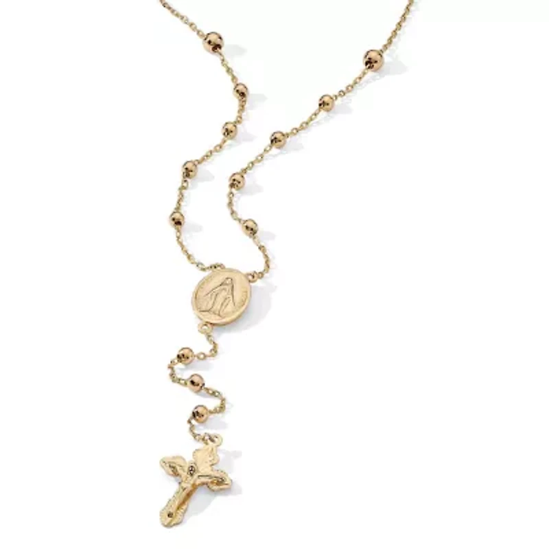 Rosary Style Necklace in Gold-Plated Sterling Silver