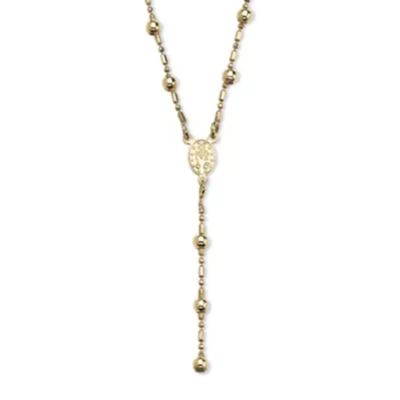 Rosary Style Necklace in Gold-Plated Sterling Silver
