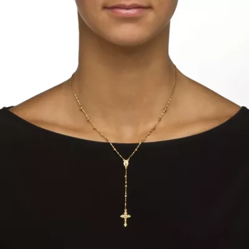 Rosary Style Necklace in Gold-Plated Sterling Silver
